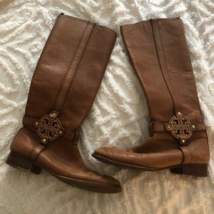 Tory Burch Brown Riding Leather Boots